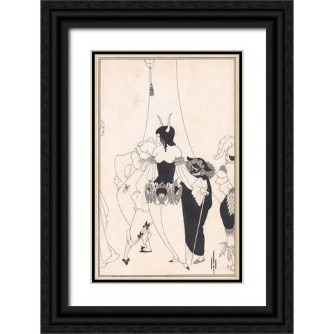 Tales of Mystery 1894 - Masque of Red Death Black Ornate Wood Framed Art Print with Double Matting by Beardsley, Aubrey