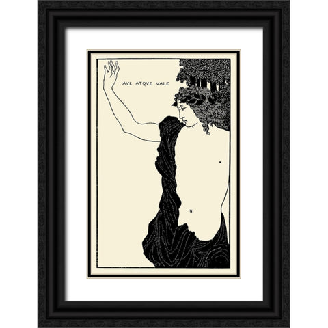 Under the Hill 1903 - Ave Atque Vale Black Ornate Wood Framed Art Print with Double Matting by Beardsley, Aubrey