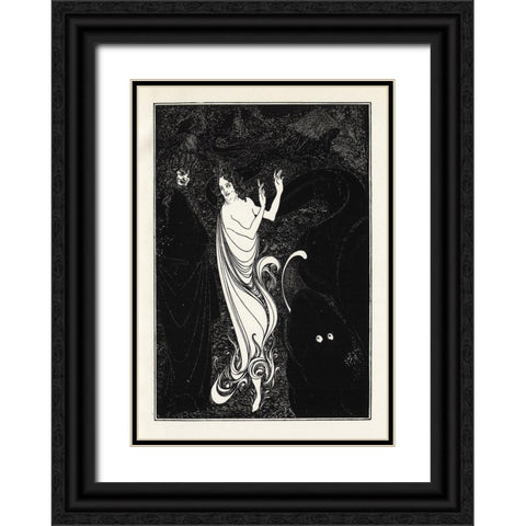Under the Hill 1903 - For 3rd tableau of Rheingold Black Ornate Wood Framed Art Print with Double Matting by Beardsley, Aubrey