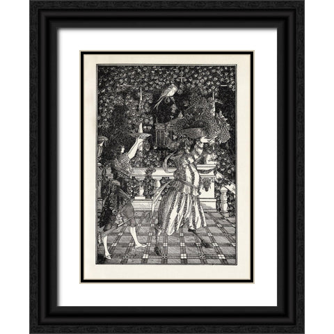Under the Hill 1903 - Fruit Bearers Black Ornate Wood Framed Art Print with Double Matting by Beardsley, Aubrey
