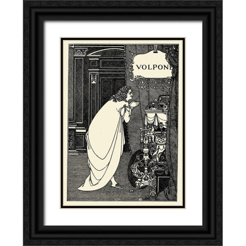 Volpone 1898 - Frontispiece Black Ornate Wood Framed Art Print with Double Matting by Beardsley, Aubrey
