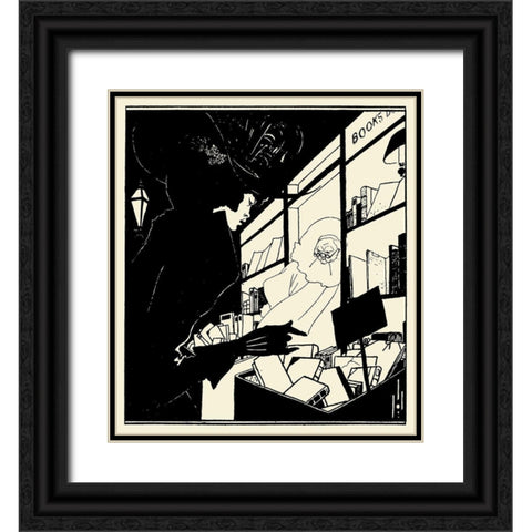 Yellow Book 1894 Vol.1 - BW Black Ornate Wood Framed Art Print with Double Matting by Beardsley, Aubrey