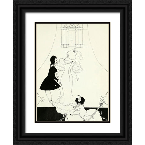 Yellow Book 1894 Vol.2 - Marionettes 2 Black Ornate Wood Framed Art Print with Double Matting by Beardsley, Aubrey