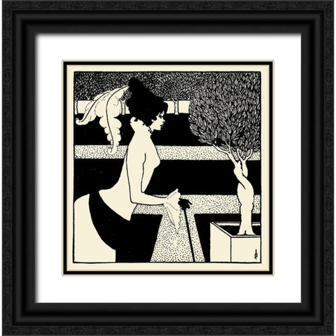 Yellow Book 1894 Vol.2 - Title page Black Ornate Wood Framed Art Print with Double Matting by Beardsley, Aubrey