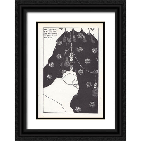 Yellow Book 1894 Vol.3 - Portrait of himself Black Ornate Wood Framed Art Print with Double Matting by Beardsley, Aubrey
