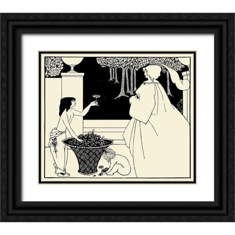 Yellow Book 1895 Vol.4 - Front cover Black Ornate Wood Framed Art Print with Double Matting by Beardsley, Aubrey