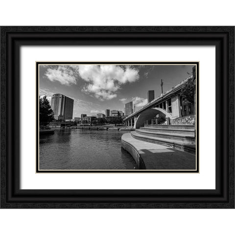 Buffalo Bayou Trail-Championship Park-Downtown Houston-Texas Black Ornate Wood Framed Art Print with Double Matting by Texas Picture Archive