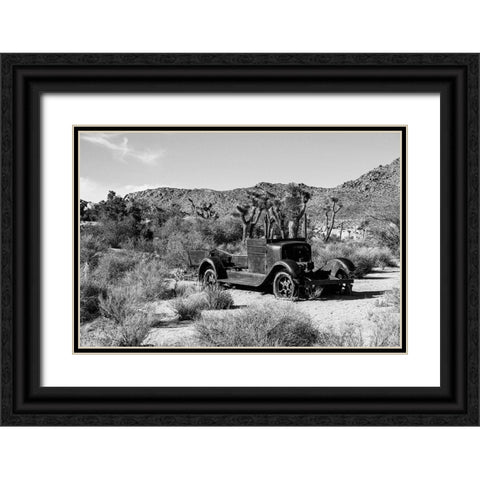 Abandoned Truck in the Desert Black Ornate Wood Framed Art Print with Double Matting by Vintage Photo Archive