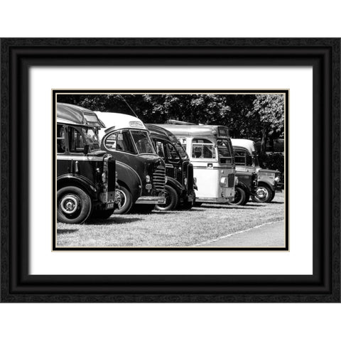 Classic Bus Line Black Ornate Wood Framed Art Print with Double Matting by Vintage Photo Archive