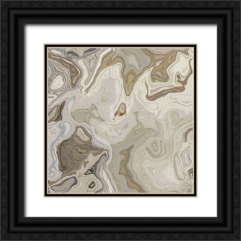 Banded Calcite Black Ornate Wood Framed Art Print with Double Matting by Alpenglow Workshop