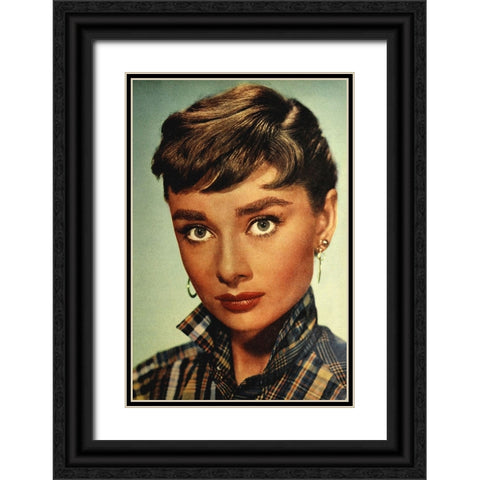 Audrey Hepburn, 1954 Black Ornate Wood Framed Art Print with Double Matting by Vintage Hollywood Archive