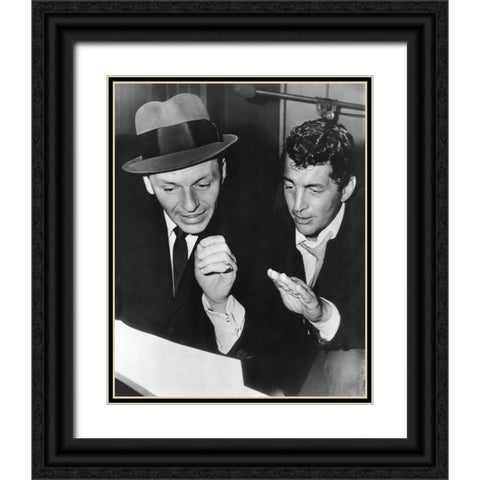 Frank Sinatra, Dean Martin, 1963 Black Ornate Wood Framed Art Print with Double Matting by Vintage Hollywood Archive
