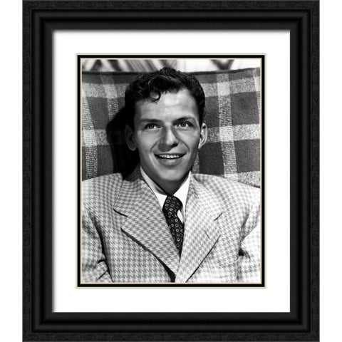 Frank Sinatra, 1946 Black Ornate Wood Framed Art Print with Double Matting by Vintage Hollywood Archive