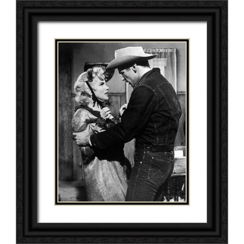 Marilyn Monroe, Don Murray, Bus Stop, 1956 Black Ornate Wood Framed Art Print with Double Matting by Vintage Hollywood Archive