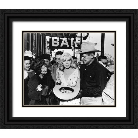 Marilyn Monroe, the Misfits, 1961 Black Ornate Wood Framed Art Print with Double Matting by Vintage Hollywood Archive