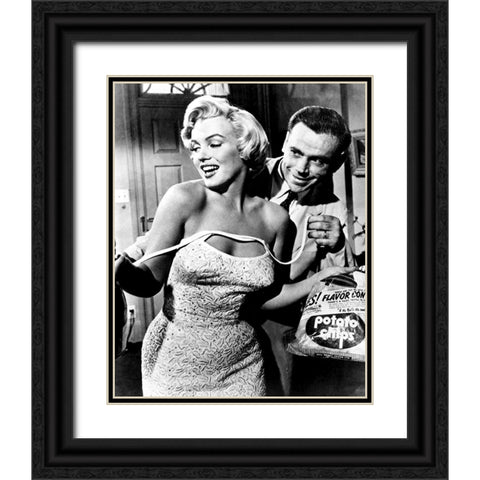Tom Ewell, Marilyn Monroe, The Seven Year Itch, 1955 Black Ornate Wood Framed Art Print with Double Matting by Vintage Hollywood Archive