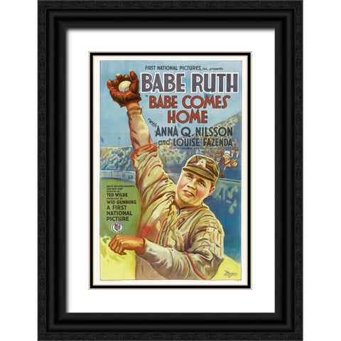 Babe Comes Home-1927 Black Ornate Wood Framed Art Print with Double Matting by Vintage Hollywood Archive