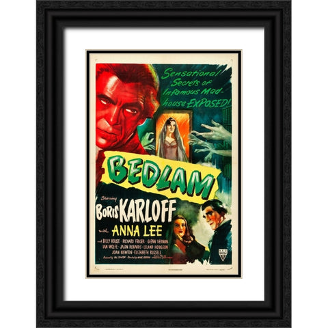 Bedlam-1945 Black Ornate Wood Framed Art Print with Double Matting by Vintage Hollywood Archive