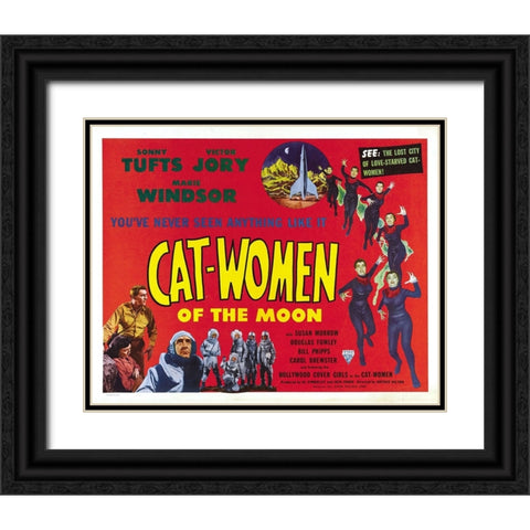 Cat Women of the Moon-1953 Black Ornate Wood Framed Art Print with Double Matting by Vintage Hollywood Archive