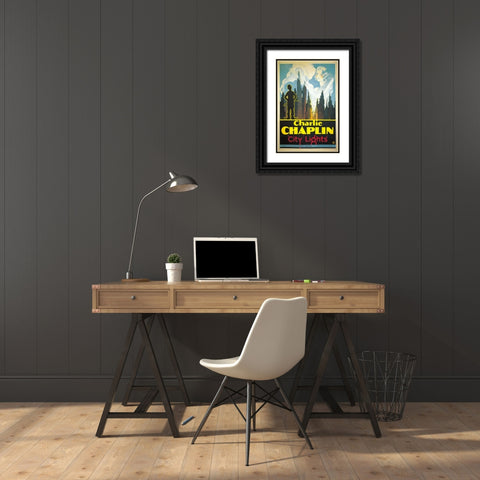City Lights-1931 Black Ornate Wood Framed Art Print with Double Matting by Vintage Hollywood Archive