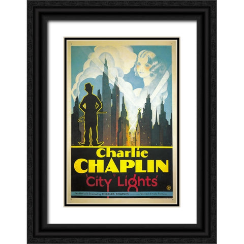 City Lights-1931 Black Ornate Wood Framed Art Print with Double Matting by Vintage Hollywood Archive