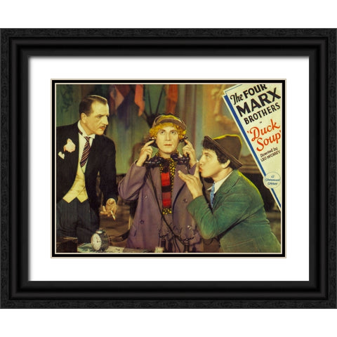 Duck Soup Lobby Card Black Ornate Wood Framed Art Print with Double Matting by Vintage Hollywood Archive