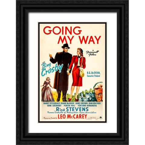 Going my Way-1944 Black Ornate Wood Framed Art Print with Double Matting by Vintage Hollywood Archive