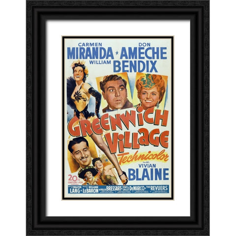 Greenwich Village-1944 Black Ornate Wood Framed Art Print with Double Matting by Vintage Hollywood Archive