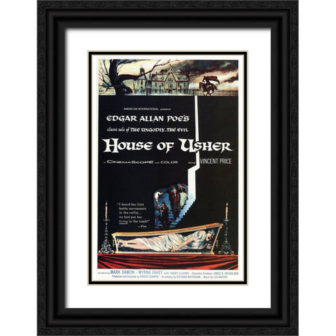 House of Usher-1960 Black Ornate Wood Framed Art Print with Double Matting by Vintage Hollywood Archive