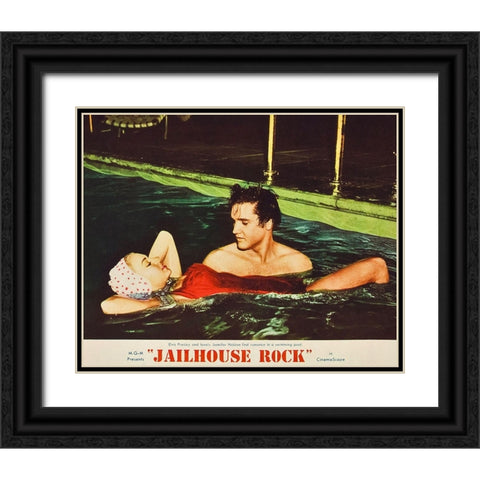 Jailhouse Rock-1957 Black Ornate Wood Framed Art Print with Double Matting by Vintage Hollywood Archive