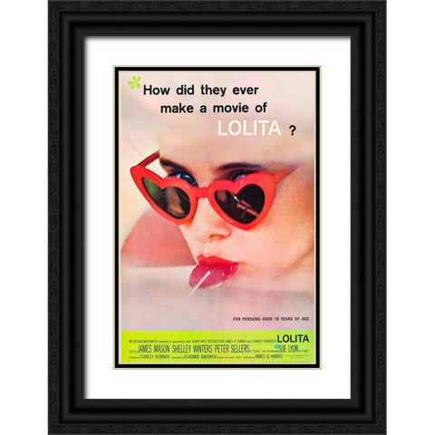 Lolita-1962 Black Ornate Wood Framed Art Print with Double Matting by Vintage Hollywood Archive