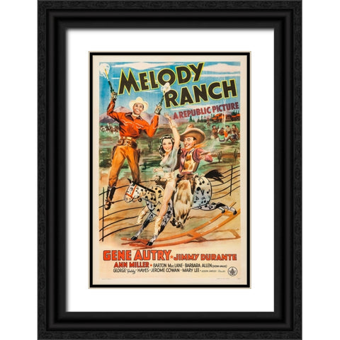 Melody Ranch-1940 Black Ornate Wood Framed Art Print with Double Matting by Vintage Hollywood Archive