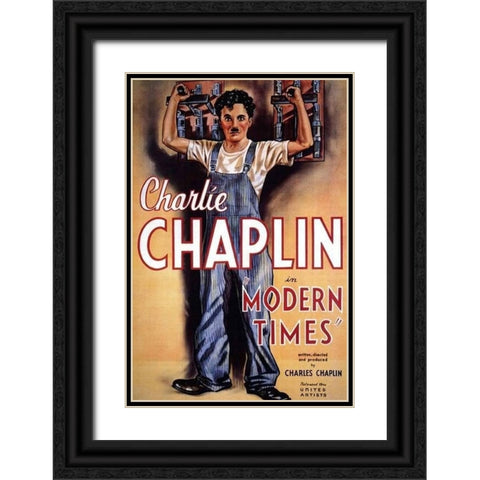 Modern Times Black Ornate Wood Framed Art Print with Double Matting by Vintage Hollywood Archive