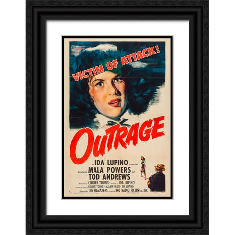 Outrage-1950 Black Ornate Wood Framed Art Print with Double Matting by Vintage Hollywood Archive