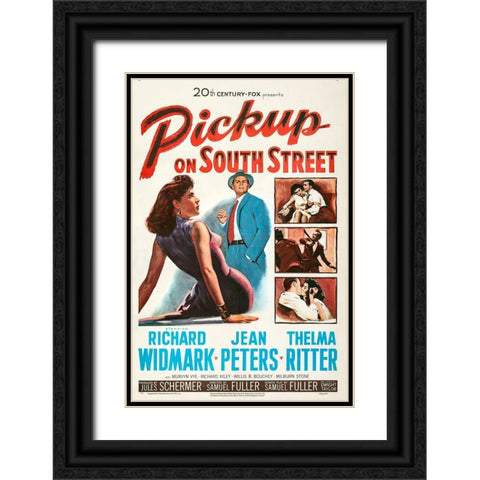 Pickup on South Street-1953 Black Ornate Wood Framed Art Print with Double Matting by Vintage Hollywood Archive