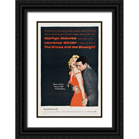 Prince and the Showgirl Black Ornate Wood Framed Art Print with Double Matting by Vintage Hollywood Archive