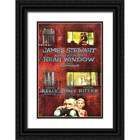 Rear Window-1954 Black Ornate Wood Framed Art Print with Double Matting by Vintage Hollywood Archive