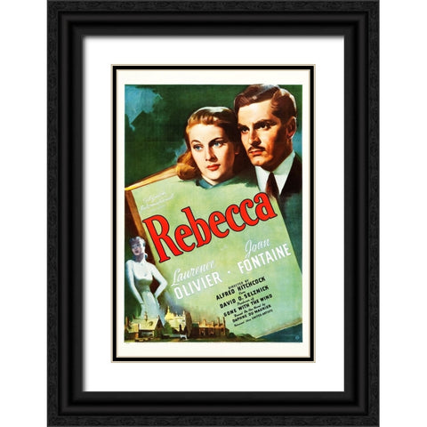 Rebecca-1939 Black Ornate Wood Framed Art Print with Double Matting by Vintage Hollywood Archive