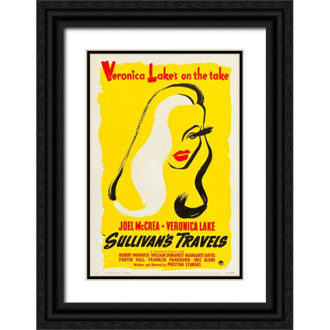 Sullivans Travels-1941 Black Ornate Wood Framed Art Print with Double Matting by Vintage Hollywood Archive
