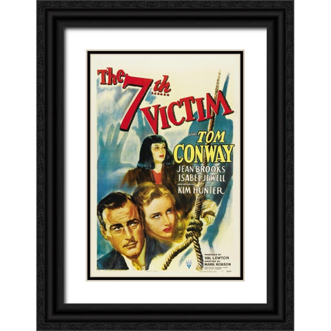 The Seventh Victim one-sheet-RKO-1943 Black Ornate Wood Framed Art Print with Double Matting by Vintage Hollywood Archive
