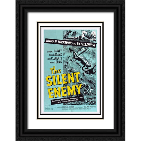 The Silent Enemy-1958 Black Ornate Wood Framed Art Print with Double Matting by Vintage Hollywood Archive