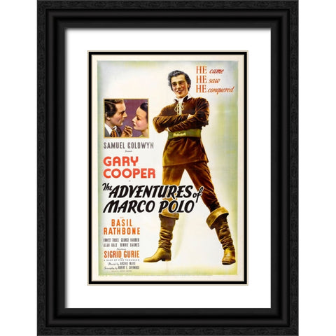 The Adventures of Marco Polo-1938 Black Ornate Wood Framed Art Print with Double Matting by Vintage Hollywood Archive