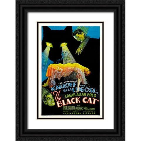 The Black Cat-1934 Black Ornate Wood Framed Art Print with Double Matting by Vintage Hollywood Archive