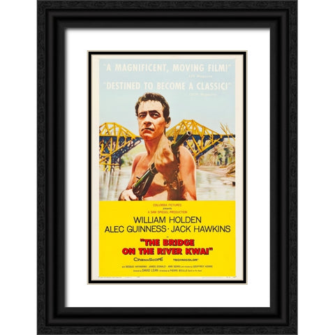 The Bridge on the River Kwai-1958 Black Ornate Wood Framed Art Print with Double Matting by Vintage Hollywood Archive