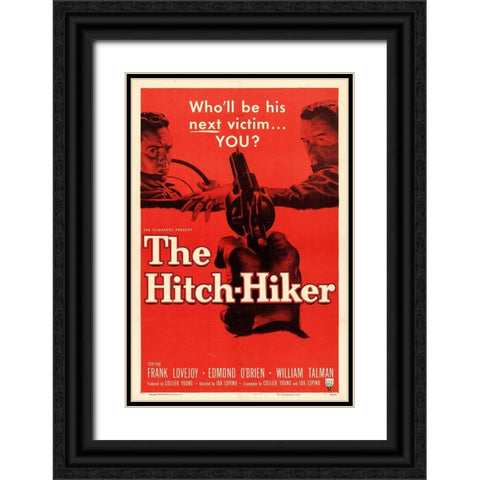 The Hitch Hiker-1953 Black Ornate Wood Framed Art Print with Double Matting by Vintage Hollywood Archive