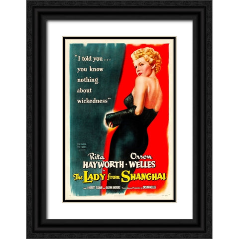 The Lady from Shanghai-1947 Black Ornate Wood Framed Art Print with Double Matting by Vintage Hollywood Archive