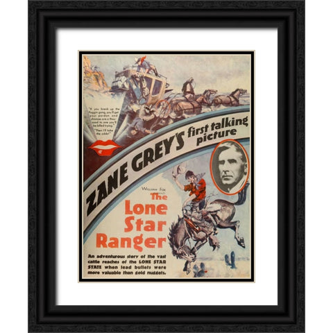 The Lone Star Ranger-1929 Black Ornate Wood Framed Art Print with Double Matting by Vintage Hollywood Archive