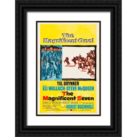 The Magnificent Seven-1960 Black Ornate Wood Framed Art Print with Double Matting by Vintage Hollywood Archive