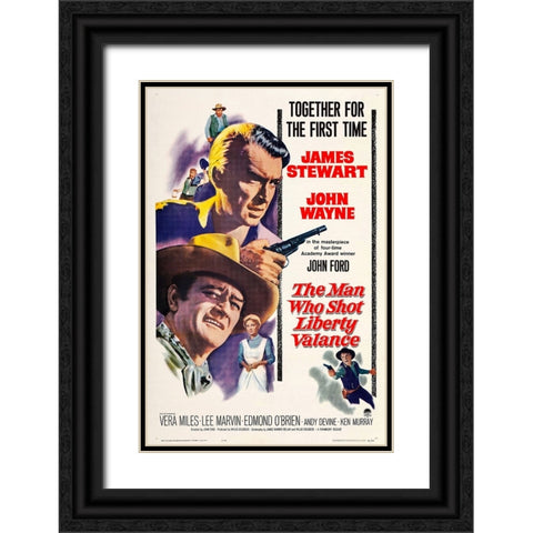 The Man who Shot Liberty Valance-1962 Black Ornate Wood Framed Art Print with Double Matting by Vintage Hollywood Archive