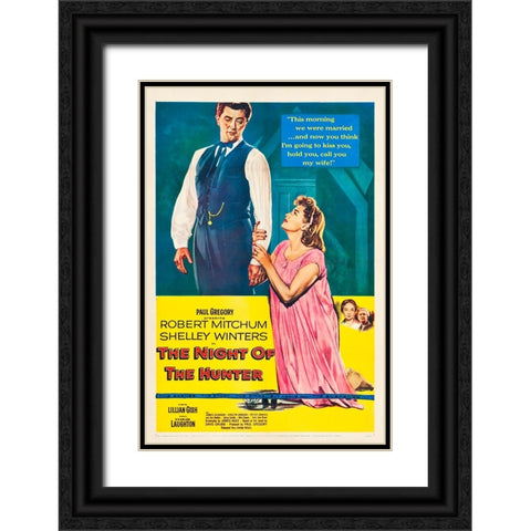 The Night of the Hunter-1955 Black Ornate Wood Framed Art Print with Double Matting by Vintage Hollywood Archive